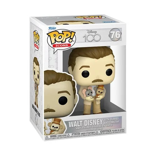 Disney 100 Walt with Dumbo and Timothy Pop! Vinyl Figure (PREORDER)